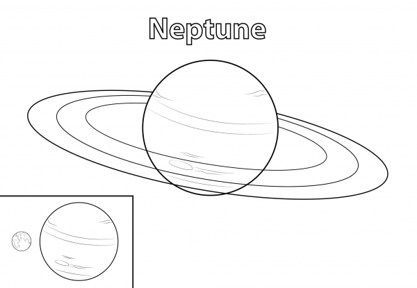Neptune Planet coloring page image
