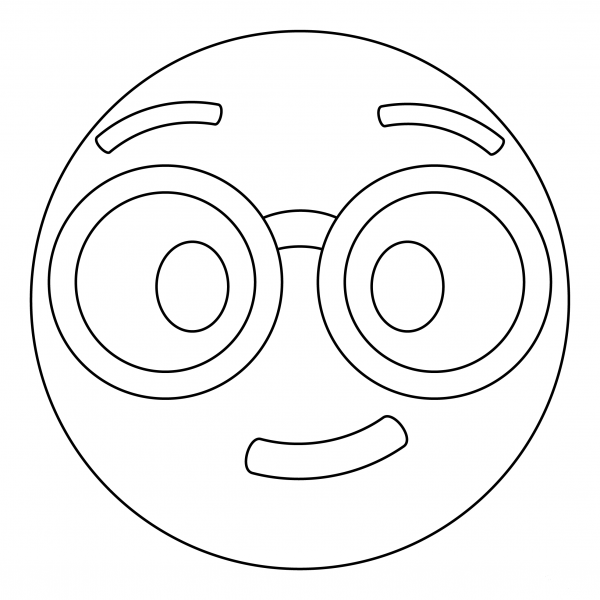 Nerd Face coloring page image