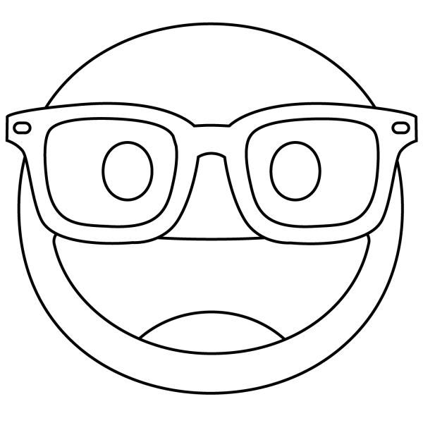 Nerd Face Emoji coloring page image