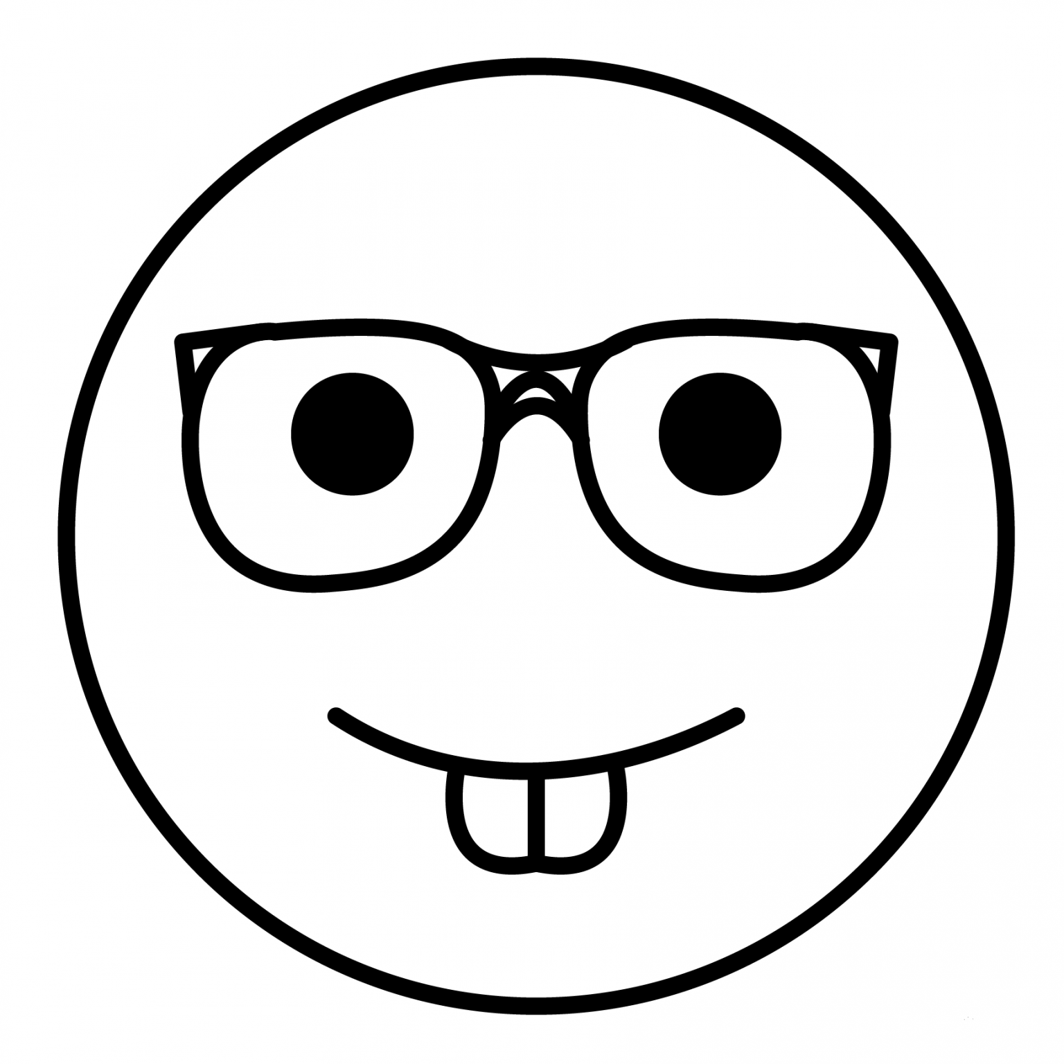 Nerd Face Emoji coloring page - ColouringPages