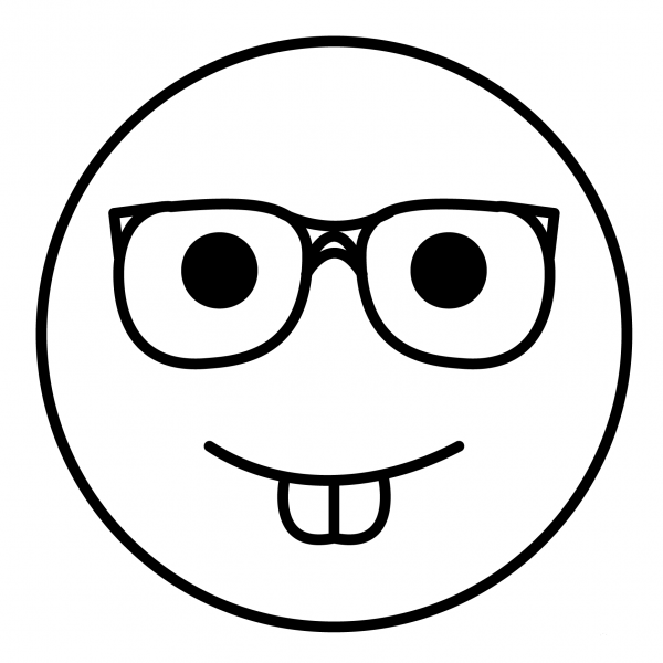 Nerd Face Emoji coloring page image