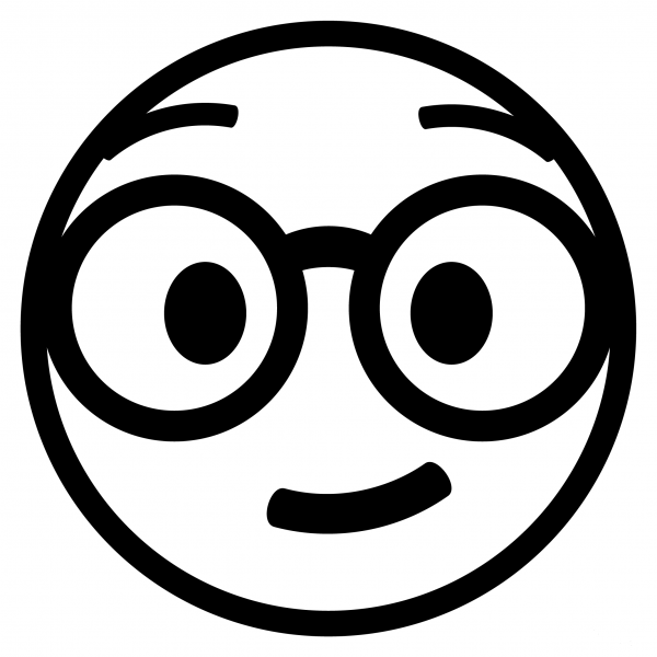 Nerd Face Emoji coloring page image
