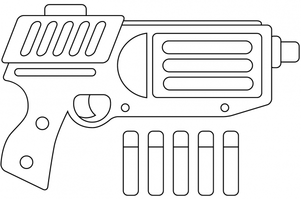 Nerf Gun coloring page image