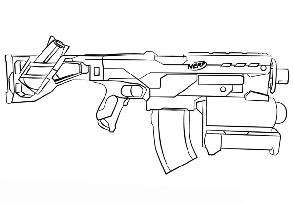 Nerf Gun coloring page image