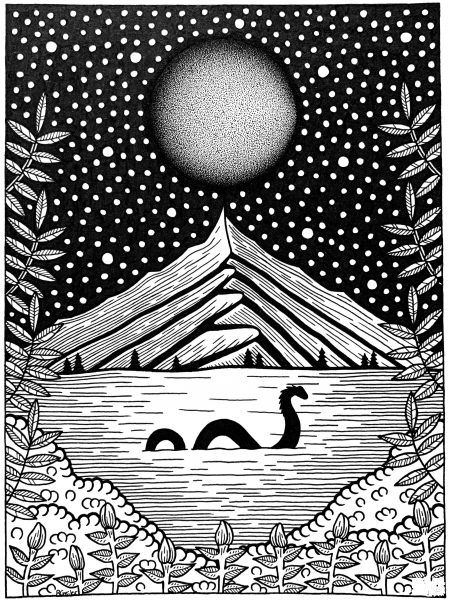 Nessie coloring page image