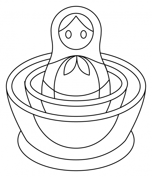 Nesting Dolls Emoji coloring page image