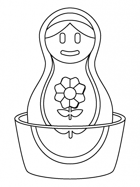 Nesting Dolls Emoji coloring page image