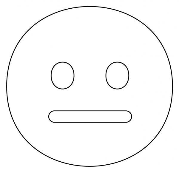 Neutral Face Emoji coloring page image
