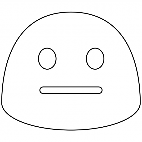 Neutral Face Emoji coloring page image