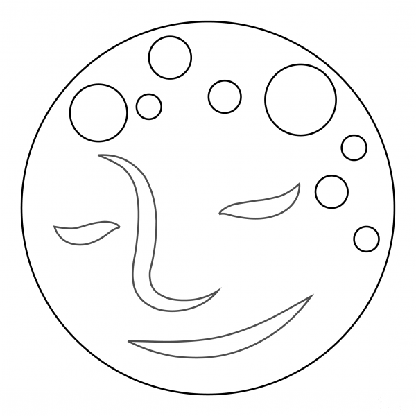 New Moon Face coloring page image