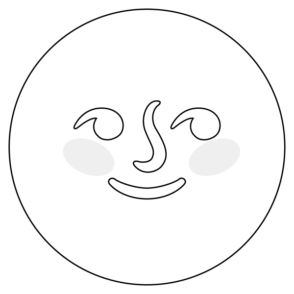 New Moon Face Emoji coloring page image