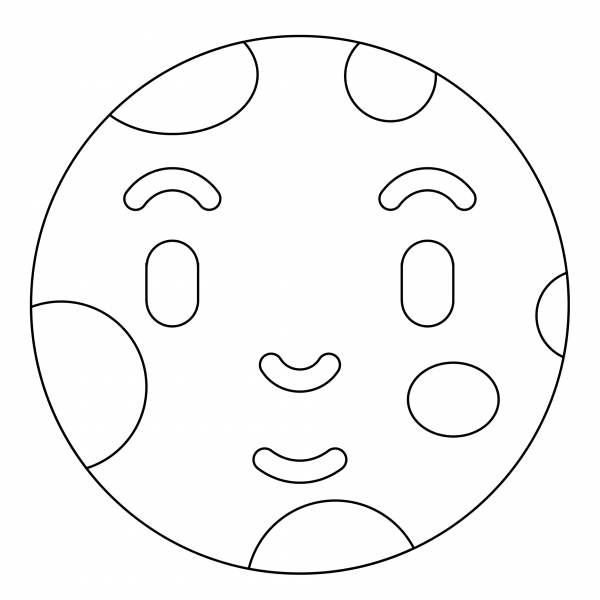 New Moon With Face Emoji coloring page image