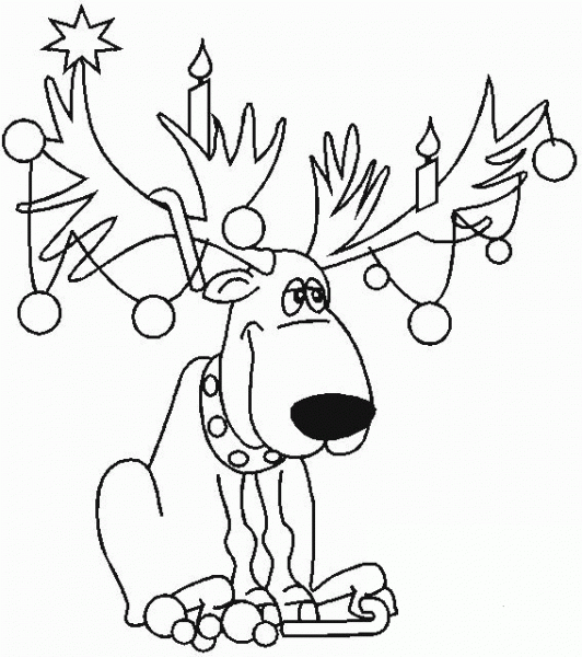 New Year Deer  coloring page image