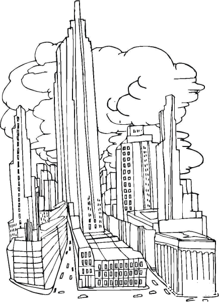 New York City Before September 11, 2001 coloring page image