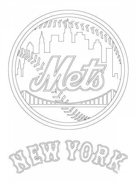 New York Mets Logo  coloring page image