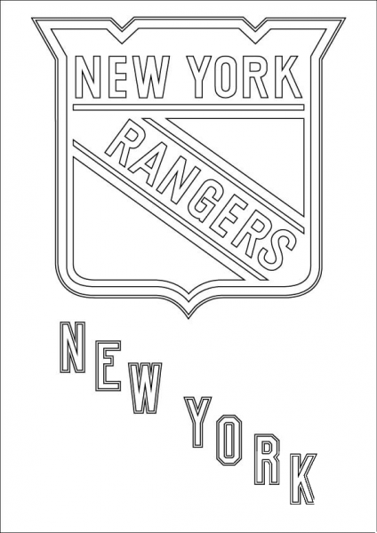 New York Rangers Logo coloring page image
