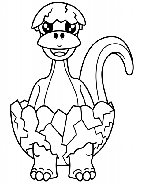 Newly Hatched Dinosaur coloring page image