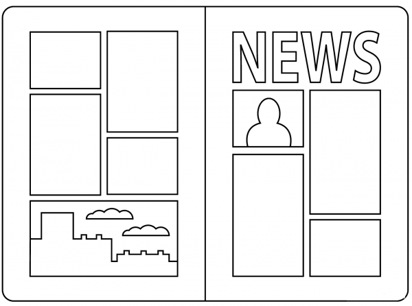 Newspaper coloring page image