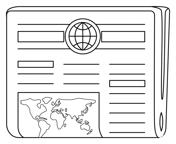 Newspaper Emoji coloring page image