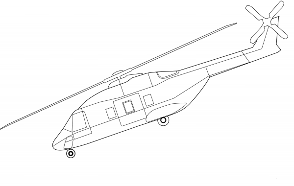 NH90 Helicopter coloring page image