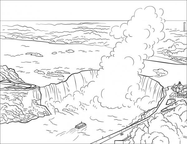 Niagara Falls coloring page image