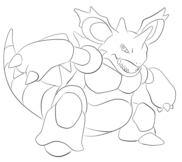 Nidoking coloring page image