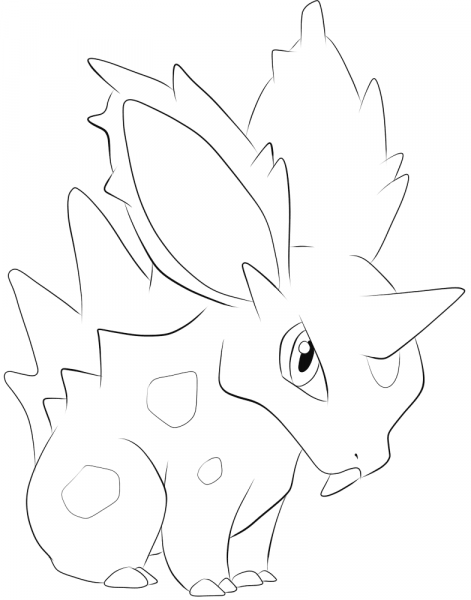 Nidoran M coloring page image