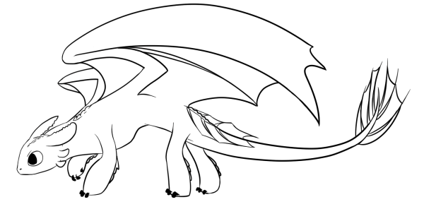 Night Fury Dragon coloring page image