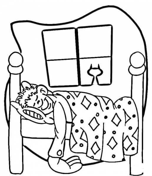 Night Time  coloring page image