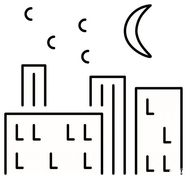 Night with Stars Emoji coloring page image