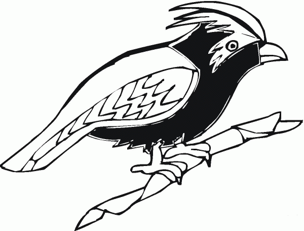 Nightingale on the Branch  coloring page image
