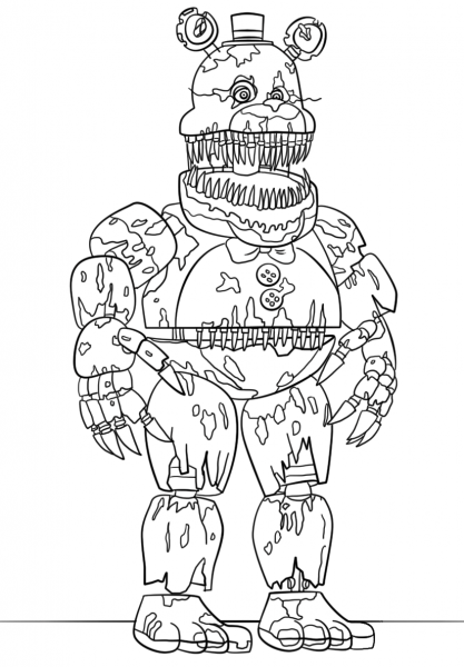 Nightmare Freddy coloring page image