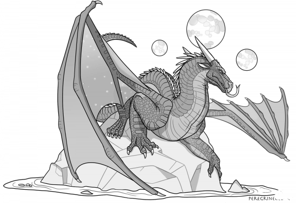 Nightwing Dragon coloring page image