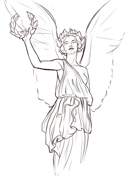 Nike Goddess of Victory coloring page image