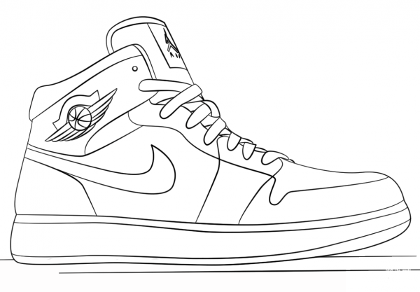 Nike Jordan Sneakers coloring page image