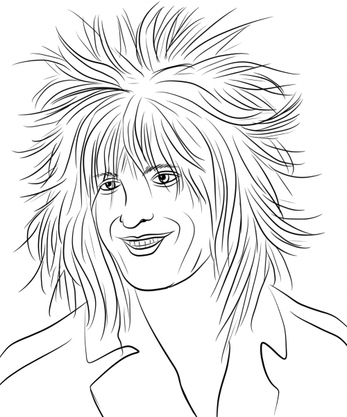 Nikki Sixx from MÃ¶tley CrÃ¼e coloring page image
