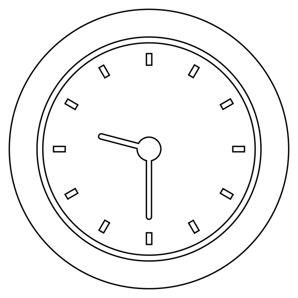 Nine Thirty Emoji coloring page image