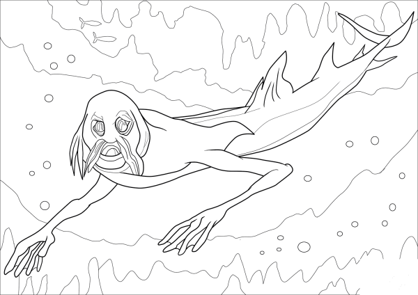 Ningen coloring page image