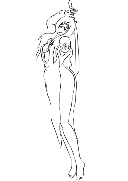 Ninja Assassin Girl coloring page image