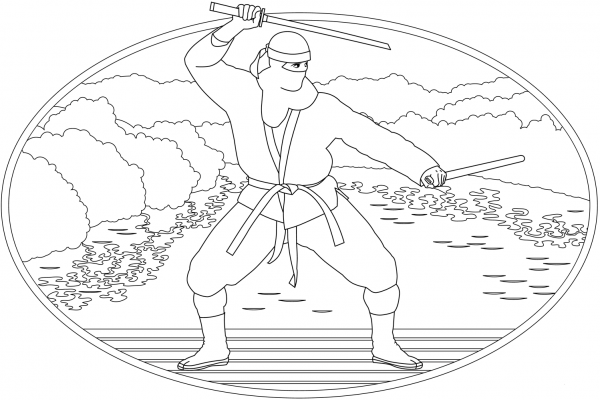 Ninja coloring page image