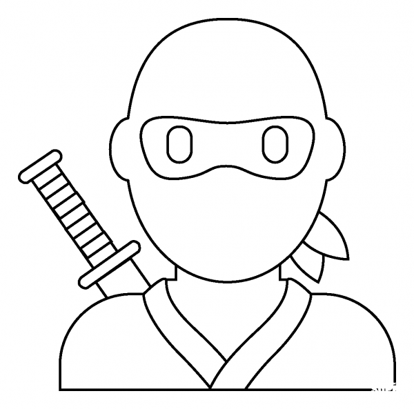Ninja Emoji coloring page image