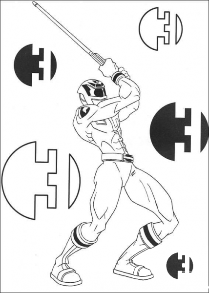 Ninja ranger with a Sword  coloring page image