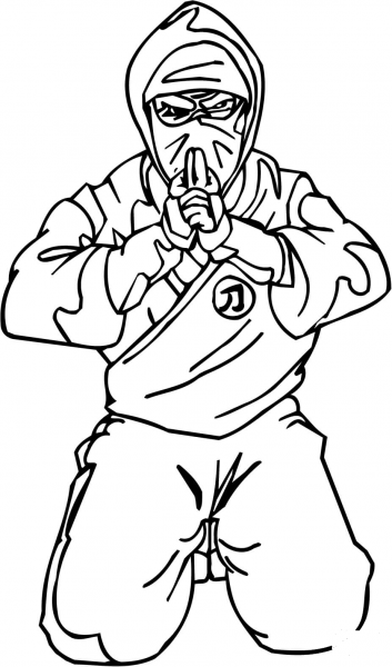 Ninja (Shinobi) coloring page image