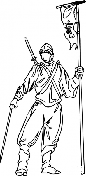 Ninja Standing coloring page image
