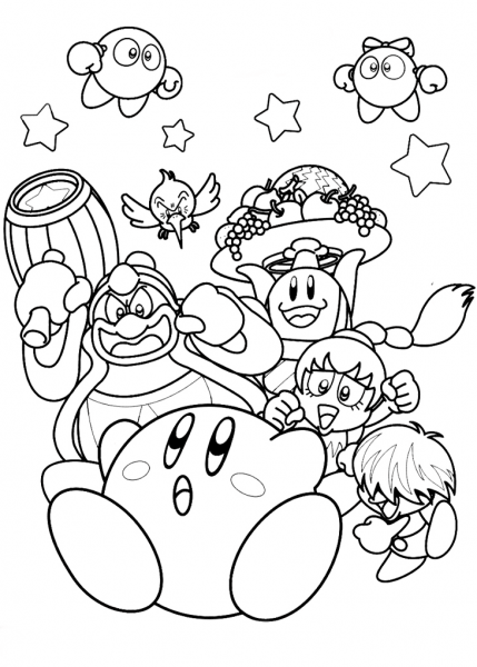 Nintendo Kirby coloring page image