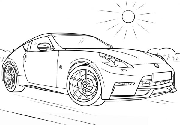 Nissan 370Z coloring page image