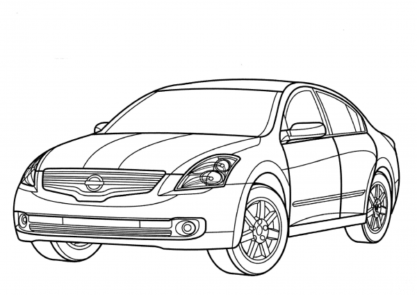 Nissan Altima Hybrid  coloring page image