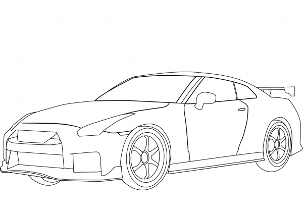 Nissan GT-R Nismo coloring page image