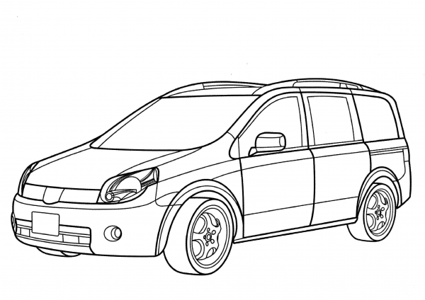 Nissan Lafesta Minivan coloring page image