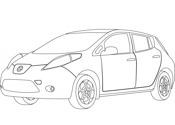 Nissan Leaf coloring page image